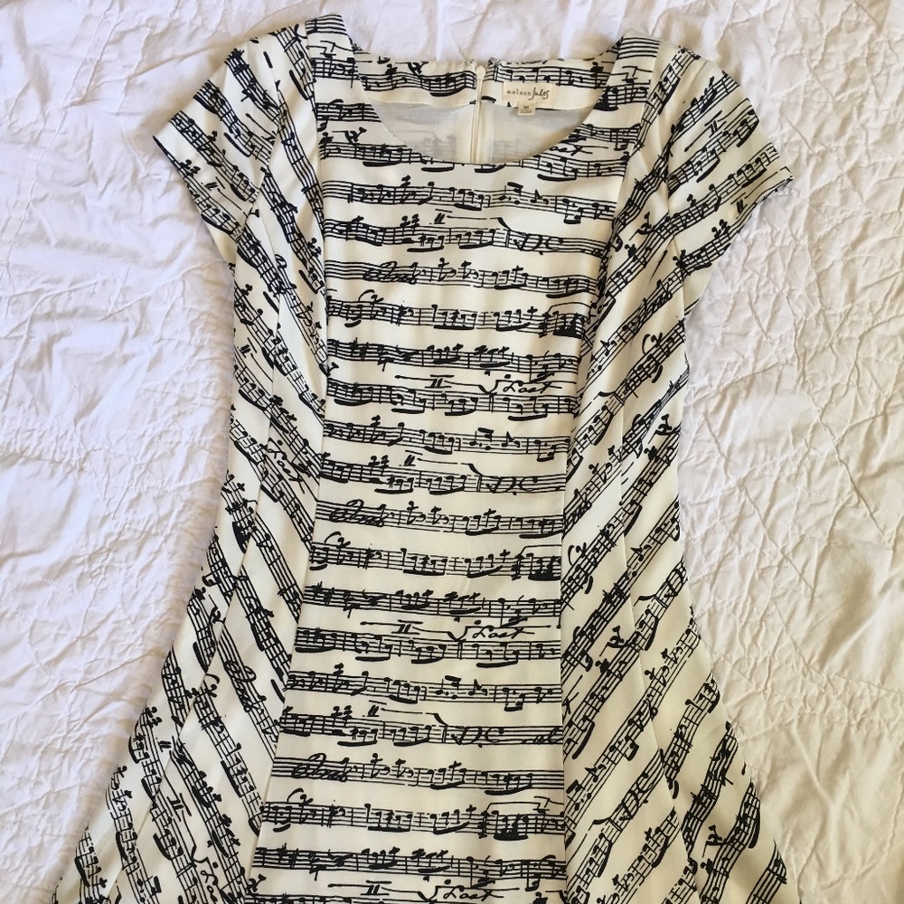 Maison Jules Sheet Music Dress Size M